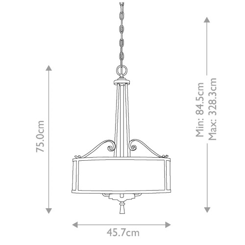 Lampa wisząca Adonis - 3 źródła światła - Ciemnowiśniowy