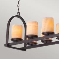 Lampa wyspowa Aldora - 8 źródeł światła - Palladiański brąz