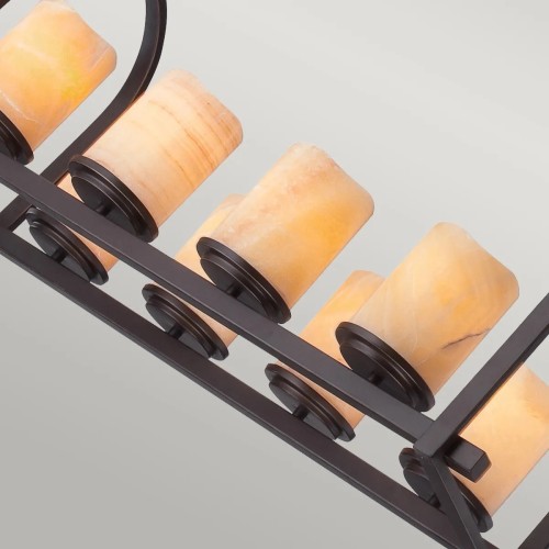 Lampa wyspowa Aldora - 8 źródeł światła - Palladiański brąz