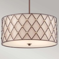 Duża lampa wisząca Brown Lattice - 4 źródła światła - Rdzawo-miedziany