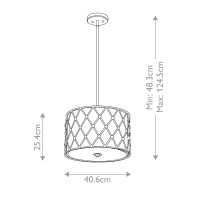 Średnia lampa wisząca Brown Lattice - 3 źródła światła - Rdzawo-miedziany