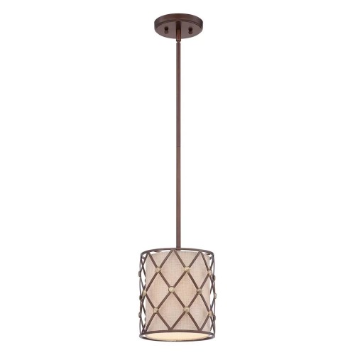 Mała lampa wisząca Brown Lattice - 1 źródło światła - Rdzawo-miedziany