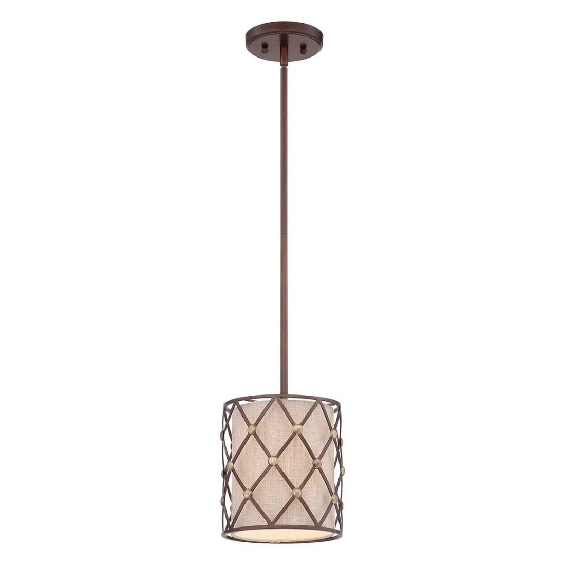 Mała lampa wisząca Brown Lattice - 1 źródło światła - Rdzawo-miedziany