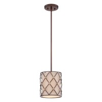 Mała lampa wisząca Brown Lattice - 1 źródło światła - Rdzawo-miedziany