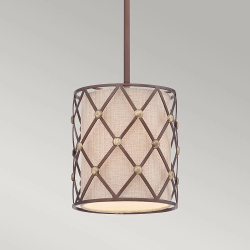 Mała lampa wisząca Brown Lattice - 1 źródło światła - Rdzawo-miedziany