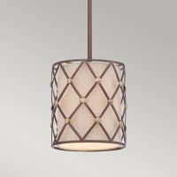 Mała lampa wisząca Brown Lattice - 1 źródło światła - Rdzawo-miedziany