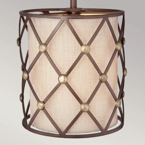 Mała lampa wisząca Brown Lattice - 1 źródło światła - Rdzawo-miedziany