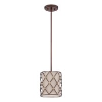 Mała lampa wisząca Brown Lattice - 1 źródło światła - Rdzawo-miedziany