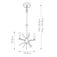 Żyrandol Carnegie - 3 źródła światła - Ciemnobrązowy