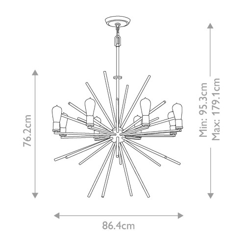 Żyrandol Carnegie - 8 źródeł światła - Imperialne srebro