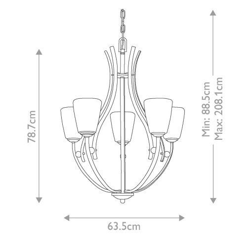 Żyrandol Chantilly - 5 źródeł światła - Palladiański brąz
