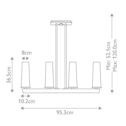 Lampa wisząca Chelsea Loft - 4 źródła światła - Szczotkowany nikiel