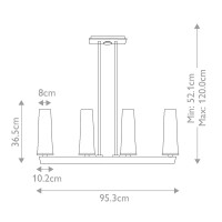 Lampa wisząca Chelsea Loft - 4 źródła światła - Szczotkowany nikiel