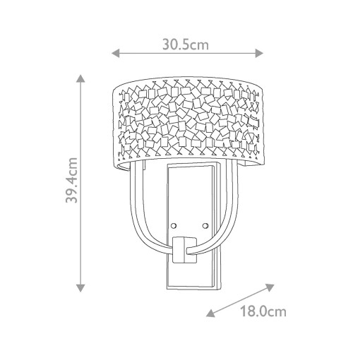 Kinkiet Confetti - 2 źródła światła - Postarzane srebro