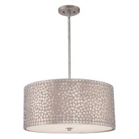 Duża lampa wisząca Confetti - 4 źródła światła - Postarzane srebro