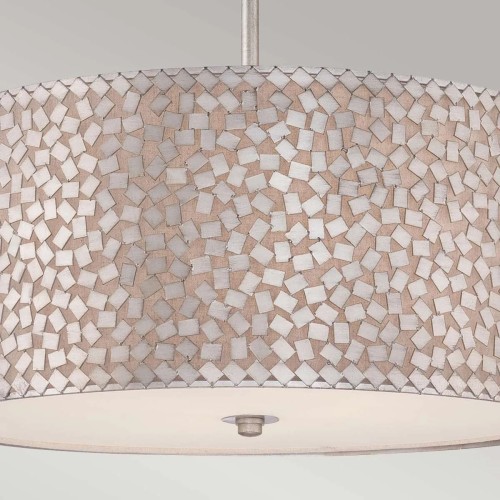 Duża lampa wisząca Confetti - 4 źródła światła - Postarzane srebro