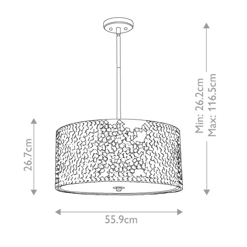Duża lampa wisząca Confetti - 4 źródła światła - Postarzane srebro