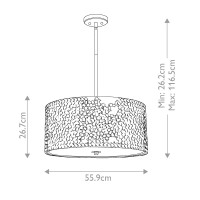Duża lampa wisząca Confetti - 4 źródła światła - Postarzane srebro