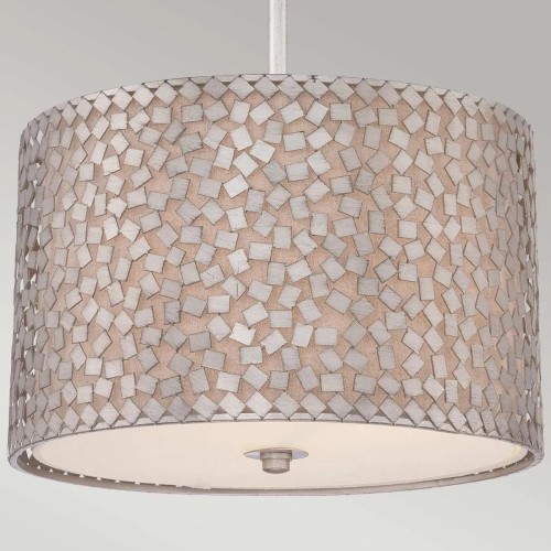 Średnia lampa wisząca Confetti - 3 źródła światła - Postarzane srebro