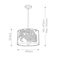 Średnia lampa wisząca Confetti - 3 źródła światła - Postarzane srebro