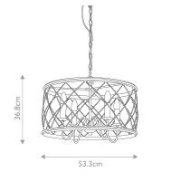 Lampa wisząca Dury - 4 źródła światła - Srebrny