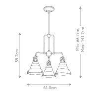 Żyrandol Eastvale - 3 źródła światła - Palladiański brąz
