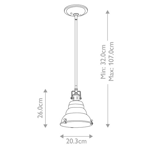 Mała lampa wisząca East Vale - 1 źródło światła - Palladiański brąz