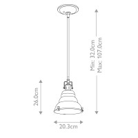 Mała lampa wisząca East Vale - 1 źródło światła - Palladiański brąz