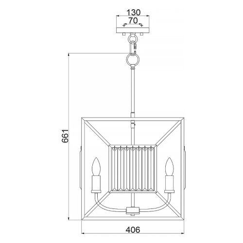 Lampa wisząca Lakeside - 4 źródła światła - Vintage złoto - Wersja B