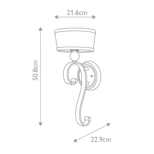 Kinkiet Madison Manor - 1 źródło światła - Imperialne srebro