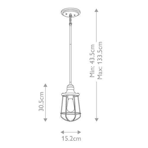 Mała lampa wisząca Marine - 1 źródło światła - Ciemnobrązowy