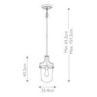 Mała lampa wisząca Penn Station - 1 źródło światła - Ciemnobrązowy
