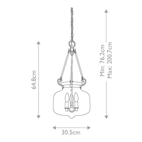 Lampa wisząca Stewart - 3 źródła światła - Ciemnobrązowy