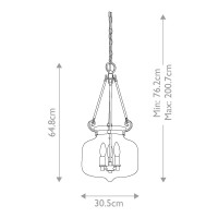 Lampa wisząca Stewart - 3 źródła światła - Ciemnobrązowy