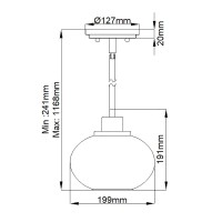 Lampa wisząca Trilogy - 1 źródło światła - Postarzany brąz
