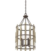 Lampa wisząca Wood Hollow - 4 źródła światła - Rustykalna czerń