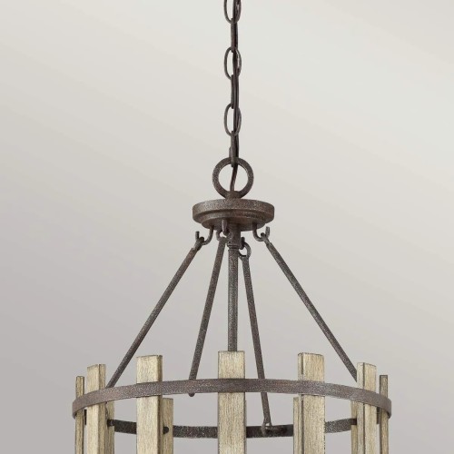 Lampa wisząca Wood Hollow - 4 źródła światła - Rustykalna czerń