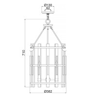 Lampa wisząca Wood Hollow - 4 źródła światła - Rustykalna czerń