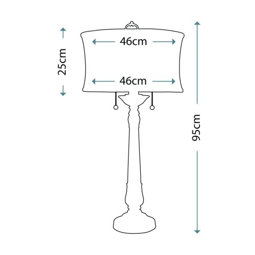 Lampa stołowa Presidential - 2 źródła światła - Pewter