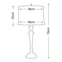 Lampa stołowa Syracuse - 1 źródło światła - Antyczny nikiel