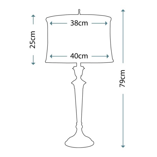 Lampa stołowa Syracuse - 1 źródło światła - Oksydowany mosiądz