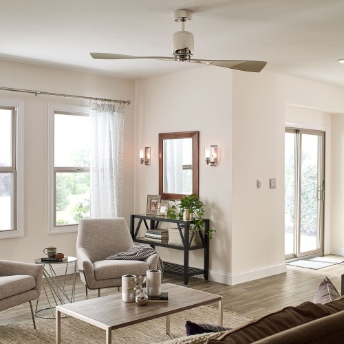 Wentylator sufitowy Ferron - 152 cm - Polerowany nikiel