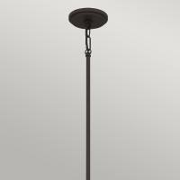 Lampa wisząca Brecken - 2 źródła światła - Stary brąz - Opalowy klosz