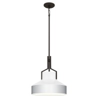 Lampa wisząca Brecken - 2 źródła światła - Stary brąz - Opalowy klosz