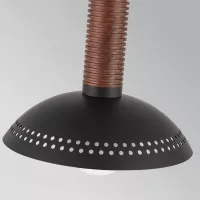 Mała lampa wisząca LED Arden - Matowa czerń, fornir orzechowy
