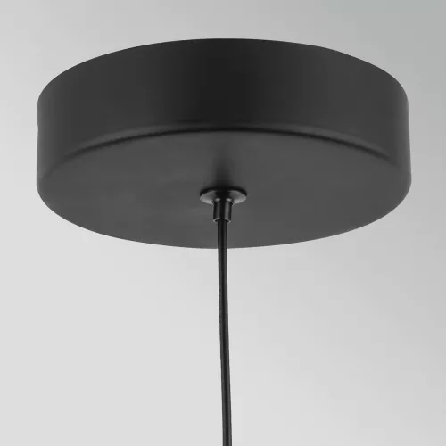 Mała lampa wisząca LED Arden - Matowa czerń, fornir orzechowy
