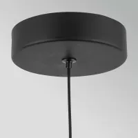 Mała lampa wisząca LED Arden - Matowa czerń, fornir orzechowy