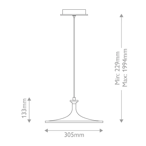 Średnia lampa wisząca LED Issa - Szczotkowane złoto