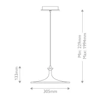Średnia lampa wisząca LED Issa - Szczotkowane złoto
