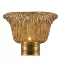 Kinkiet Kai - 2 źródła światła - Szczotkowane złoto, rattan